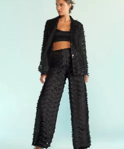 Online Cynthia Rowley 3D Embroidered Tulle Pants Black