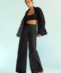 Online Cynthia Rowley 3D Embroidered Tulle Pants Black