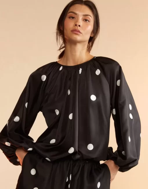 Best Cynthia Rowley Alice Silk Blouse Blkwt