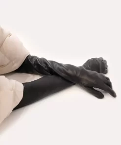 Hot Cynthia Rowley Bea Long Leather Gloves Black