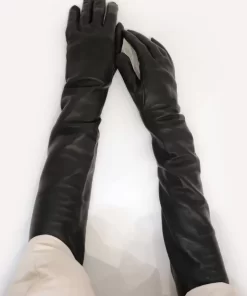 Hot Cynthia Rowley Bea Long Leather Gloves Black