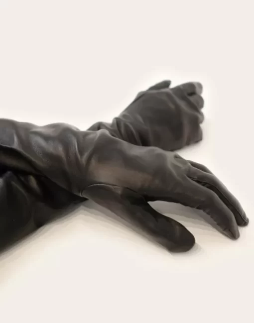 Hot Cynthia Rowley Bea Long Leather Gloves Black