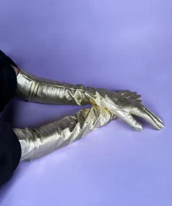 Best Sale Cynthia Rowley Bea Long Metallic Leather Gloves Default Title