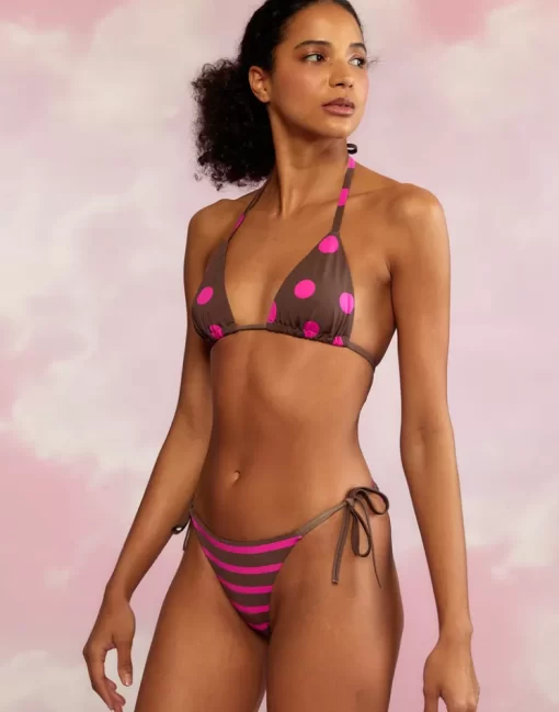 Shop Cynthia Rowley Becca String Bikini Top Brwpnk