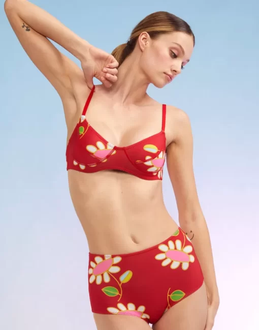 Hot Cynthia Rowley Blossom Neoprene Bikini Top Rdmlt