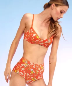 Fashion Cynthia Rowley Blossom Neoprene High-Waisted Bikini Bottom Orgmt