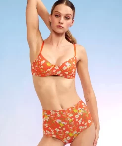 Fashion Cynthia Rowley Blossom Neoprene High-Waisted Bikini Bottom Orgmt