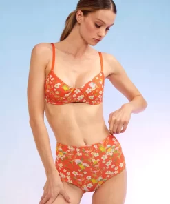 Fashion Cynthia Rowley Blossom Neoprene High-Waisted Bikini Bottom Orgmt