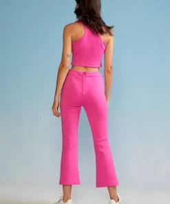 Outlet Cynthia Rowley Bonded Cropped Flare Pant Htpnk