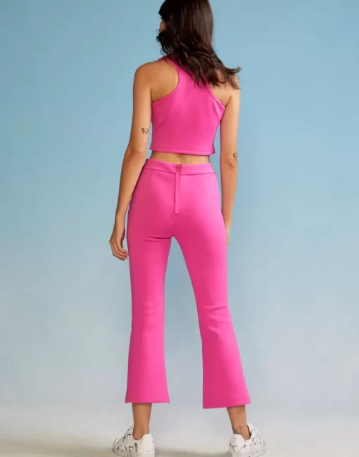 Outlet Cynthia Rowley Bonded Cropped Flare Pant Htpnk