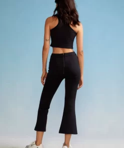 Shop Cynthia Rowley Bonded Cropped Flare Pant Black