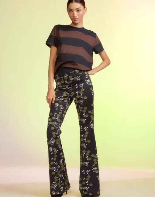 Discount Cynthia Rowley Bonded Fit And Flare Pants Blkmt