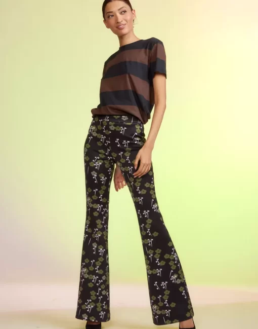 Discount Cynthia Rowley Bonded Fit And Flare Pants Blkmt