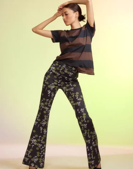 Discount Cynthia Rowley Bonded Fit And Flare Pants Blkmt