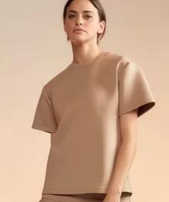 Cheap Cynthia Rowley Bonded Tee Camel