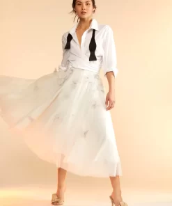 Cheap Cynthia Rowley Butterfly Tulle Skirt White