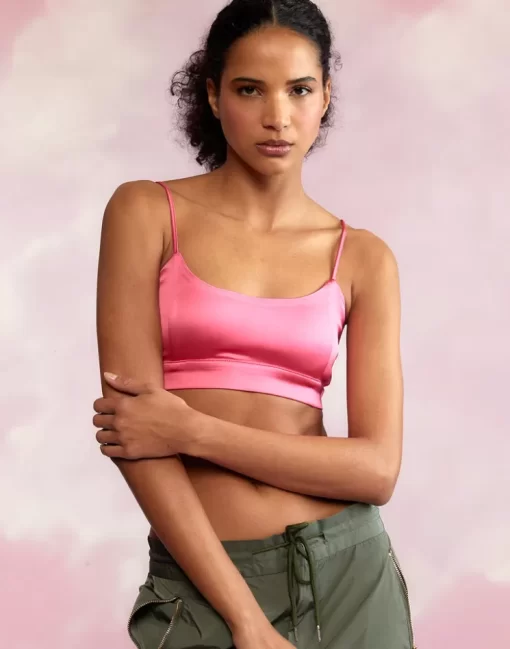 Cheap Cynthia Rowley Casey Satin Bralette Htpnk