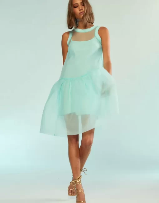 Store Cynthia Rowley Chloe Organza Dress Mint