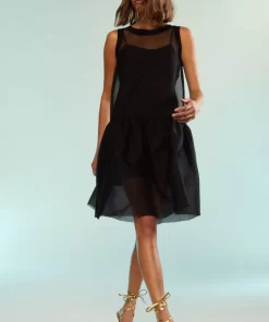 Outlet Cynthia Rowley Chloe Organza Dress Black