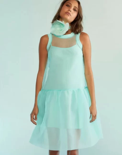 Store Cynthia Rowley Chloe Organza Dress Mint