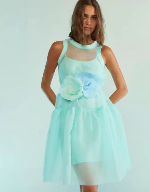 Store Cynthia Rowley Chloe Organza Dress Mint