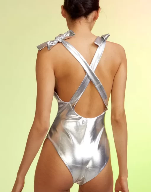 Flash Sale Cynthia Rowley Chrome Swimsuit Silvr