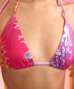 Sale Cynthia Rowley Coral String Bikini Top Pkomcr