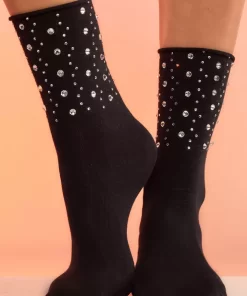 Store Cynthia Rowley Crystal Socks Black