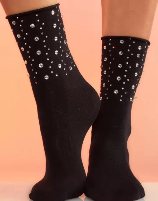 Store Cynthia Rowley Crystal Socks Black