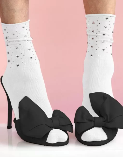 Discount Cynthia Rowley Crystal Socks White