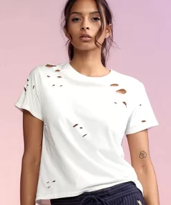 Shop Cynthia Rowley Distressed Tee White