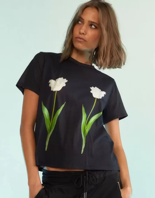 Cheap Cynthia Rowley Everyday Tees Blkwt