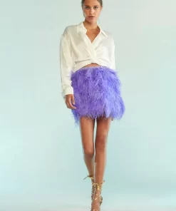 Shop Cynthia Rowley Feather Skirt Purpl