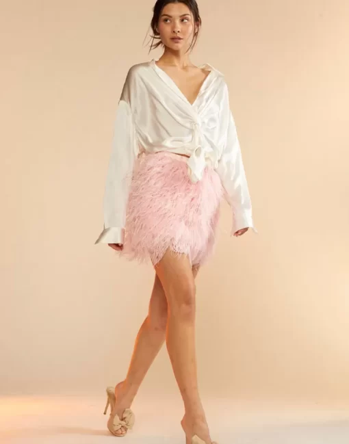 Flash Sale Cynthia Rowley Feather Skirt Lghtpk