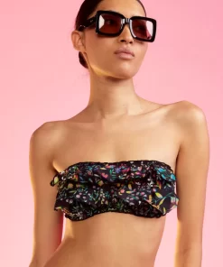 Best Cynthia Rowley Flirt Cotton Bikini Top Blkmul