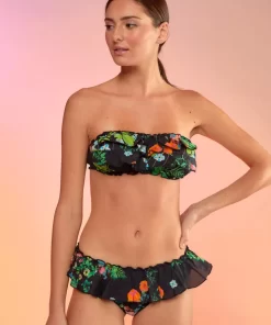 Discount Cynthia Rowley Flirt Ruffle Bikini Bottom Black