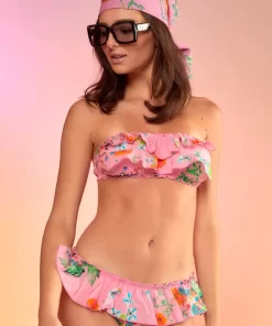 Flash Sale Cynthia Rowley Flirt Ruffle Bikini Bottom Pink