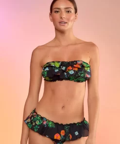 Discount Cynthia Rowley Flirt Ruffle Bikini Bottom Black