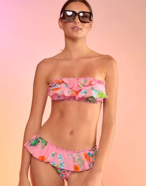 Flash Sale Cynthia Rowley Flirt Ruffle Bikini Bottom Pink