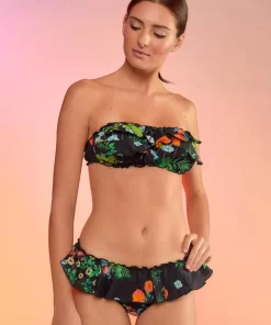 Discount Cynthia Rowley Flirt Ruffle Bikini Bottom Black