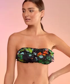 Cheap Cynthia Rowley Flirt Ruffle Bikini Top Black