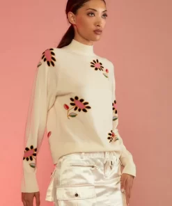 Shop Cynthia Rowley Flor Cashmere Sweater Whtml