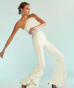 New Cynthia Rowley Flora Flare Pants White