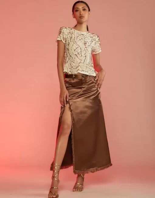 Sale Cynthia Rowley Freya Skirt Coffee