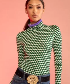 Online Cynthia Rowley Geometric Turtleneck Grnmt