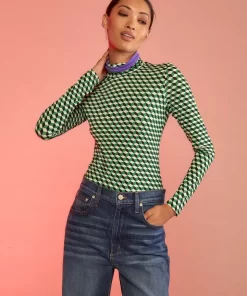 Online Cynthia Rowley Geometric Turtleneck Grnmt