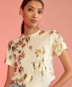 Cheap Cynthia Rowley Gold Foil T-Shirt Whgld