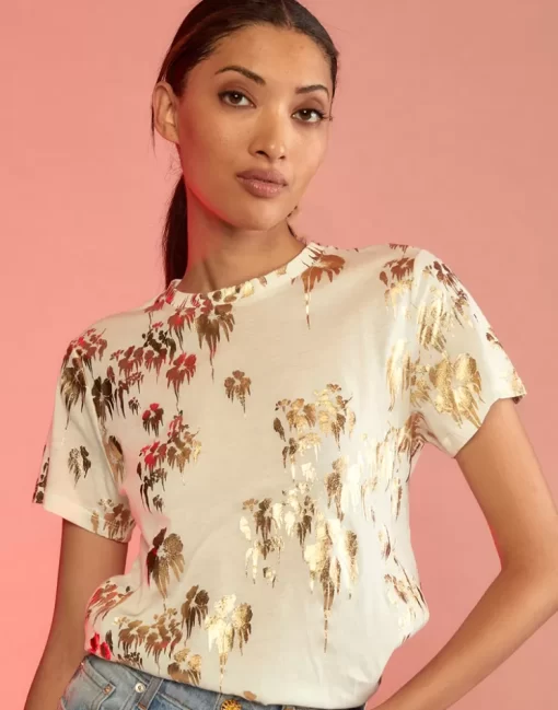 Cheap Cynthia Rowley Gold Foil T-Shirt Whgld