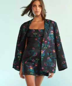 Flash Sale Cynthia Rowley Harper Jacquard Blazer Blkmt