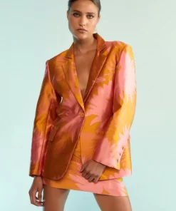 Fashion Cynthia Rowley Harper Jacquard Blazer Sorbet